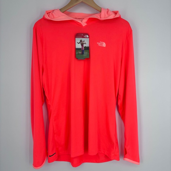 The North Face Tops - The North Face Reactor Hoodie Womens XL Neon FlashDry Performance Training NEW